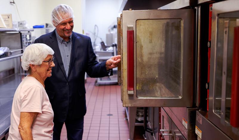 mike barnhart with cooking oven